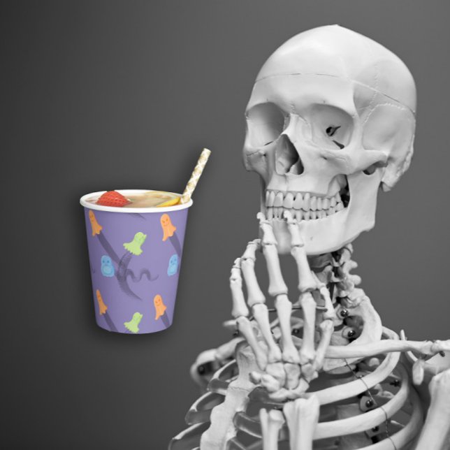 Gobelets En Papier De mignons fantômes en lilas, Halloween (Cute ghosts in lilac, Halloween Paper Cups
)