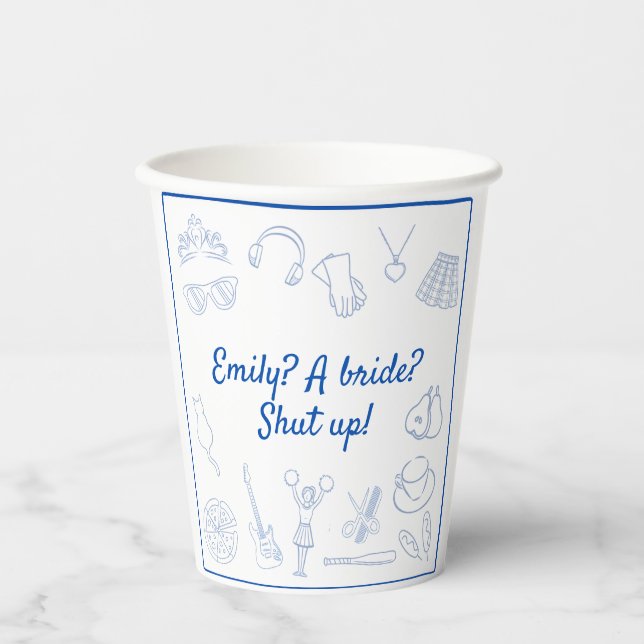 Gobelets En Papier Début 2000's Movie Princess Bachelorette Custom (Recto)