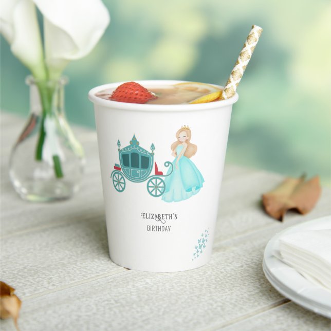 Gobelets En Papier Décor de fête d'anniversaire de la princesse Cendr (Insitu)