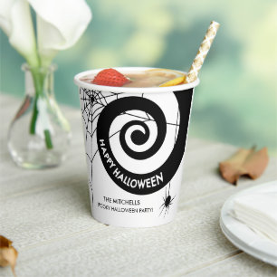 Gobelets En Papier Décoration Halloween    Papercup noir et blanc