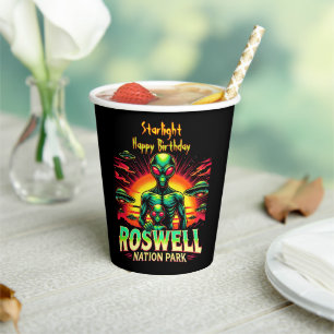 Gobelets En Papier Découvrez les mystères extraterrestres à Roswell !