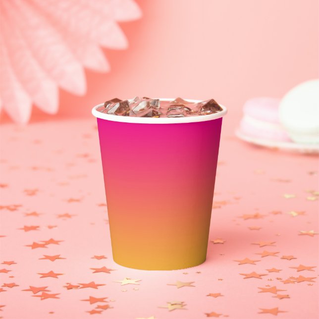 Gobelets En Papier dégradé rose et orange (Insitu)