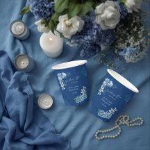 Delft Blue White Chinoiserie Floral Bridal Shower