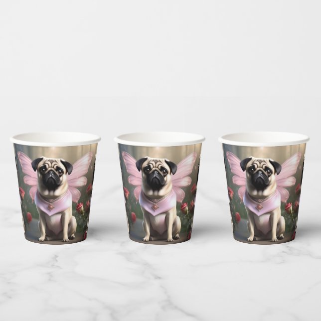Gobelets En Papier Délicieux Carlin drôle Fairy, tasse de papier (Multi)