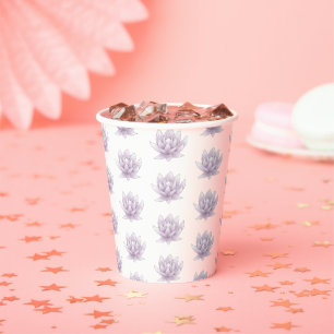 Gobelets En Papier Demoiselle Fleur de Lotus Rose
