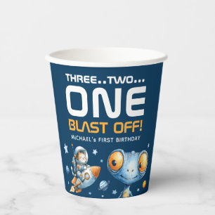 Gobelets En Papier Départ dans l'espace pour un adorable alien - 1er