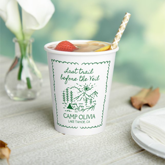 Gobelets En Papier Dernier sentier avant la fête de Bachelorette voil (Insitu)