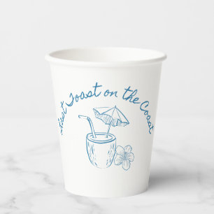 Gobelets En Papier Dernier Toast sur la Côte Design pour Enterrement