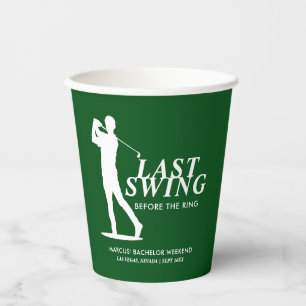 Gobelets En Papier Dernier Tour de Swing avant le Bachelor de Golf