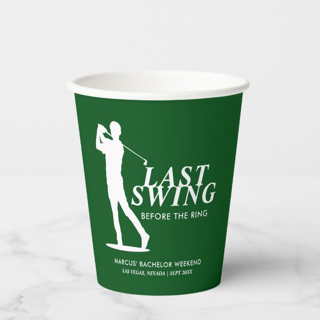Gobelets En Papier Dernière swing avant le Bachelor de golf de Ring (Recto)