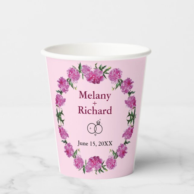 Gobelets En Papier Des pivoines. (Recto)