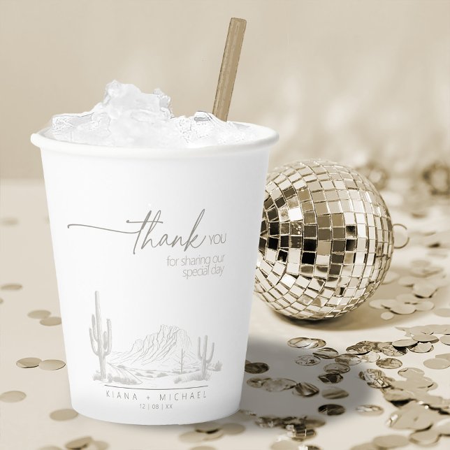 Gobelets En Papier Desert Vibes Mariage Merci Paysage ID1019 (Créateur téléchargé)