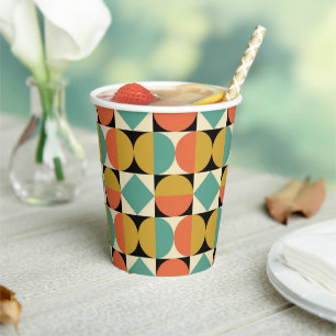 Gobelets En Papier Design géométrique moderne du milieu du siècle