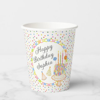 Gobelets En Papier Dessert d'anniversaire Confetti Party