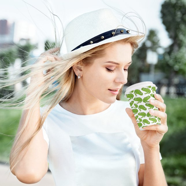 Gobelets En Papier Dessin de grenouille verte (green frog cartoon pattern, kids,adult party stationery, birthday party use and throw paper cups)