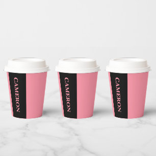 Gobelets En Papier Deux couleurs tendance   Nom   Rose noir et Saumon