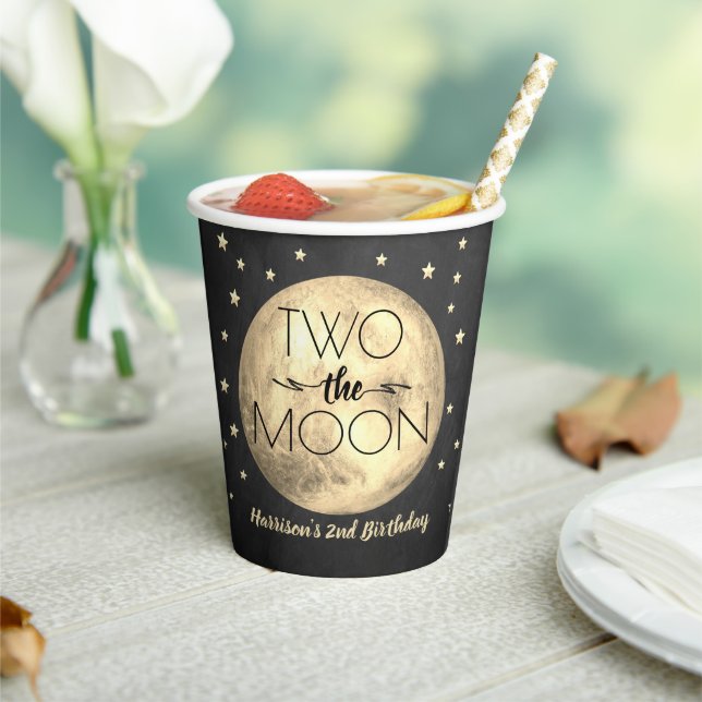 Gobelets En Papier Deux La Lune 2e Anniversaire (Insitu)