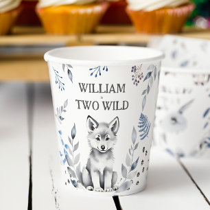 Gobelets En Papier Deux loups sauvages thème fête d'anniversaire vais