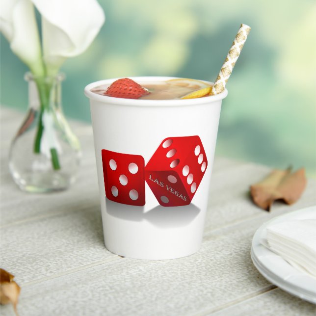 Gobelets En Papier Dice rouge de Las Vegas (Insitu)