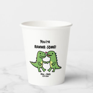 Gobelets En Papier Dinosaur valentines tasse de papier