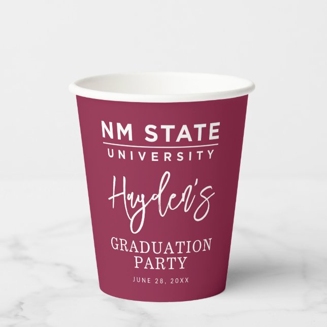 Gobelets En Papier Diplômés de l'Université d'État du Nouveau-Mexique (Recto)