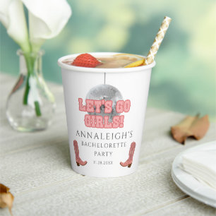 Gobelets En Papier Disco Cowgirl Lets Go Girls Bachelorette Party