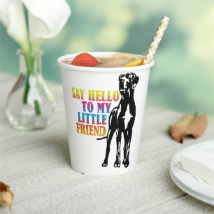 Gobelets En Papier Dites Bonjour À Mon Petit Ami Great Dane Enamel Ca