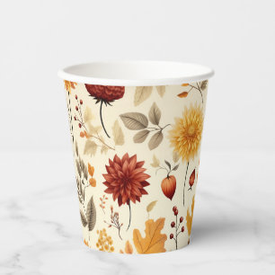 Gobelets En Papier Dites-le avec les feuilles d'automne - Tasse de pa