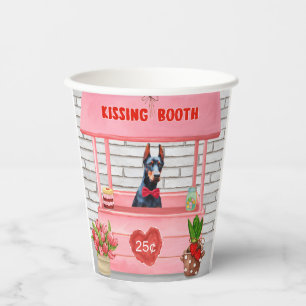 Gobelets En Papier Doberman Chien Valentine's Day Kissing Booth