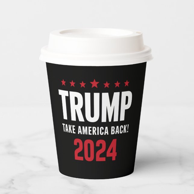 Gobelets En Papier Donald Trump 2024 redonne l'élection américaine (Recto)