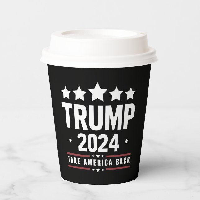 Gobelets En Papier Donald Trump 2024 redonne l'élection américaine (Recto)