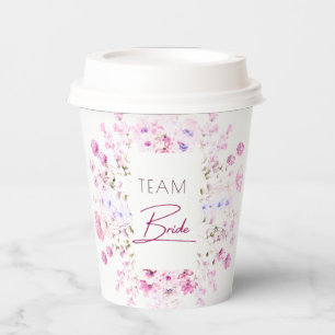 Gobelets En Papier Douce aquarelle Rose Rubis Baby Shower de mariage