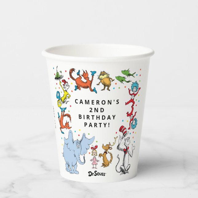 Gobelets En Papier Dr. Seuss Character Confetti | ANNIVERSAIRE DE ENF (Recto)