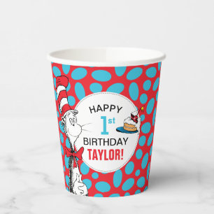 Gobelets En Papier Dr Seuss   Chat à l'anniversaire du Casquette