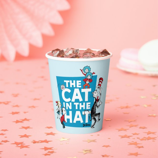 Gobelets En Papier Dr. Seuss | Logo du Chat dans le Chapeau - Personn (Insitu)