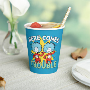 Gobelets En Papier Dr Seuss   Une Chose Deux Ici, C'Est Difficile