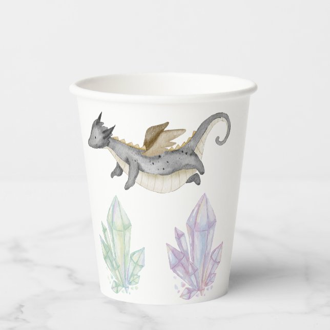 Gobelets En Papier dragon et cristal (Recto)