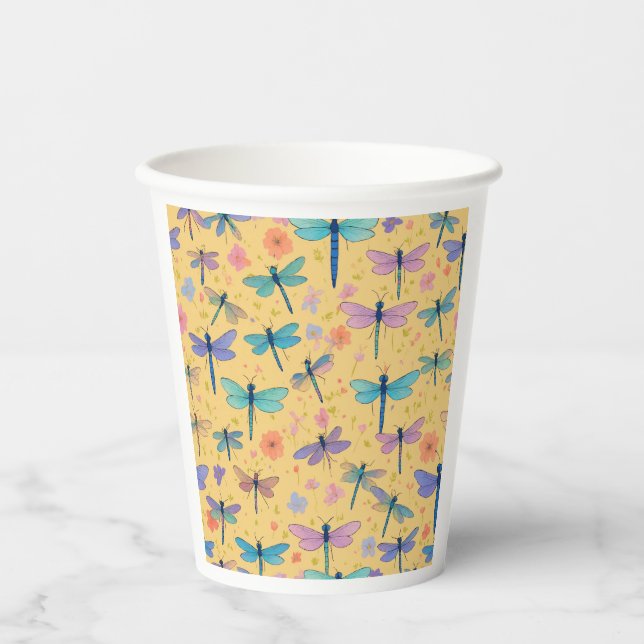 Gobelets En Papier dragonfly Garden tasse de papier (Recto)