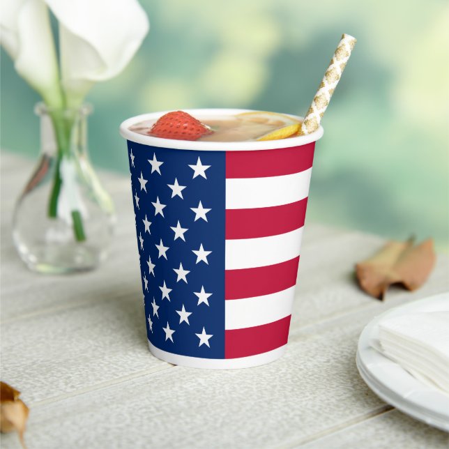 Gobelets En Papier Drapeau américain Rouge Blanc Bleu Patriotique (Insitu)
