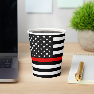 Gobelets en papier drapeau américain Thin Red Line