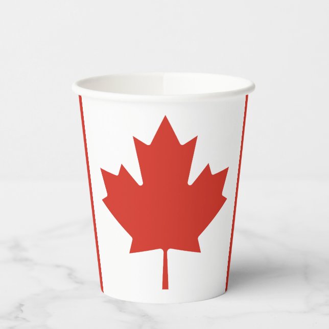 Gobelets En Papier Drapeau canadien patriotique (Gauche)