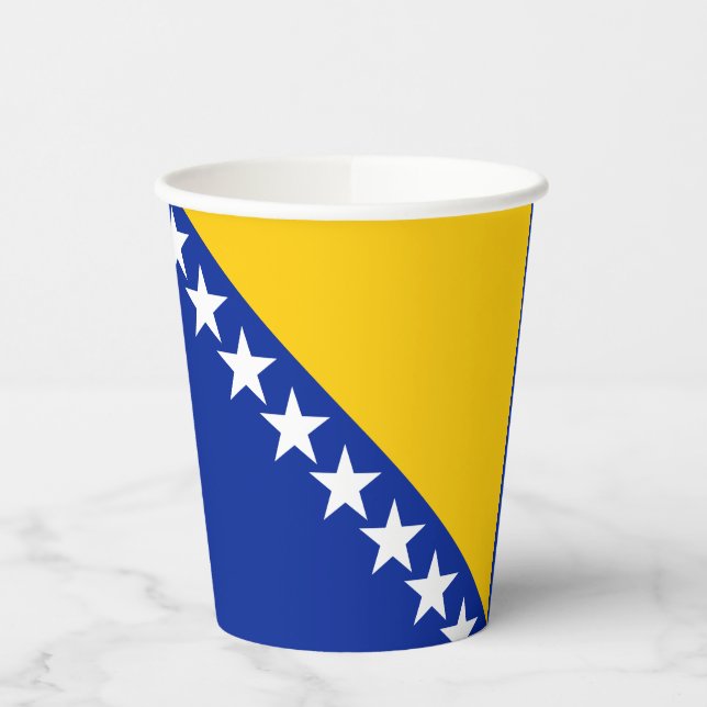 Gobelets En Papier Drapeau de Bosnie-Herzégovine patriotique (Gauche)