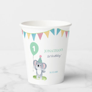 Gobelets En Papier Drapeau de fête de ballon de koala de bébé mignon