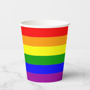Gobelets En Papier Drapeau de fierté LGBTQAI+ Couleurs arc-en-ciel