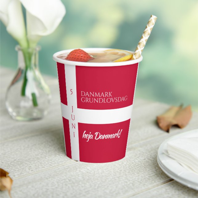 Gobelets En Papier Drapeau de la fête nationale danoise Danmark Grund (Insitu)