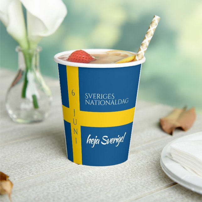Gobelets En Papier Drapeau de la fête nationale suédoise Sveriges (Insitu)