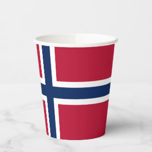 Gobelets En Papier Drapeau de la Norvège