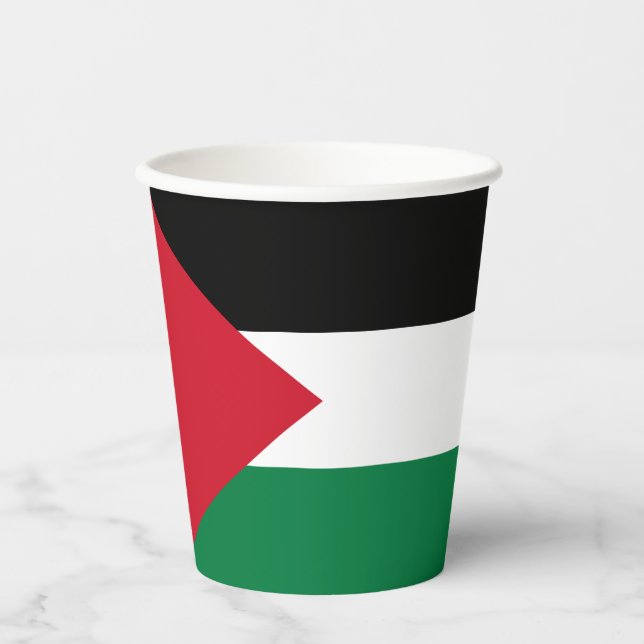 Gobelets En Papier Drapeau de la Palestine (Recto)