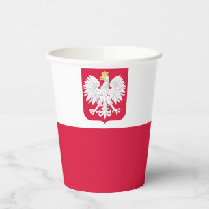 Gobelets En Papier Drapeau de la Pologne