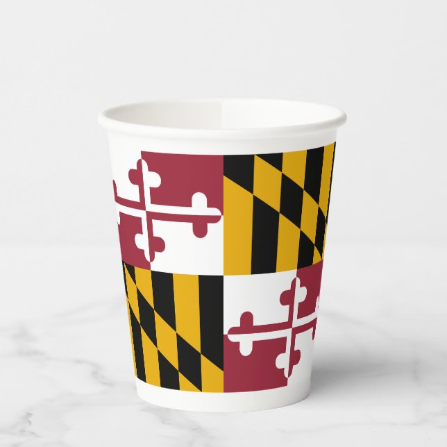Gobelets En Papier Drapeau de l'État du Maryland (Gauche)